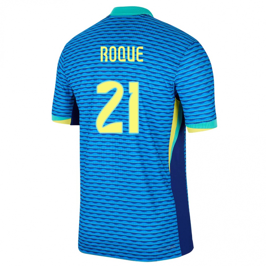 Kids Football Brazil Vitor Roque #21 Blue Away Jersey 24-26 T-Shirt Canada