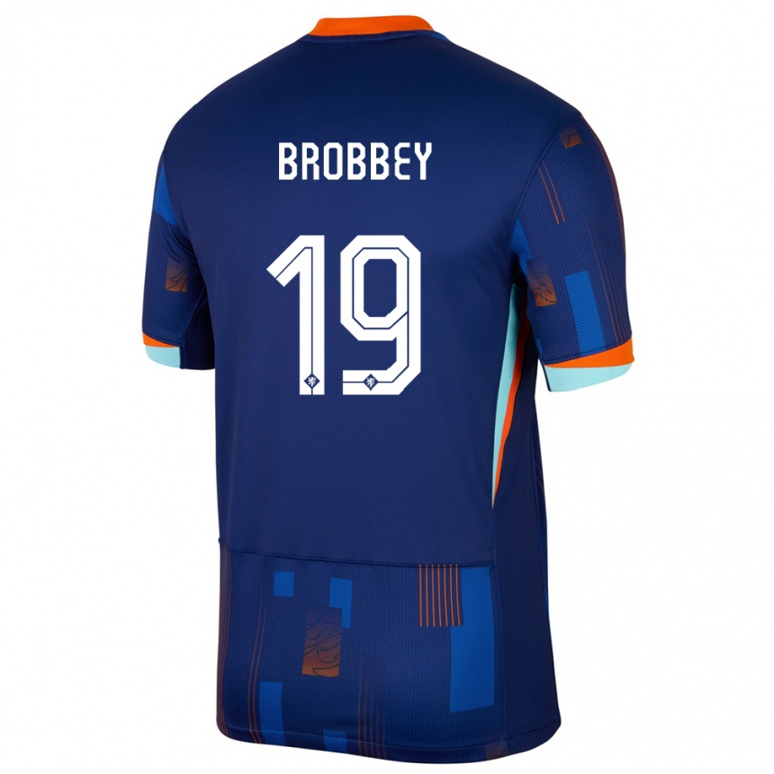 Kids Football Netherlands Brian Brobbey #19 Blue Away Jersey 24-26 T-Shirt Canada