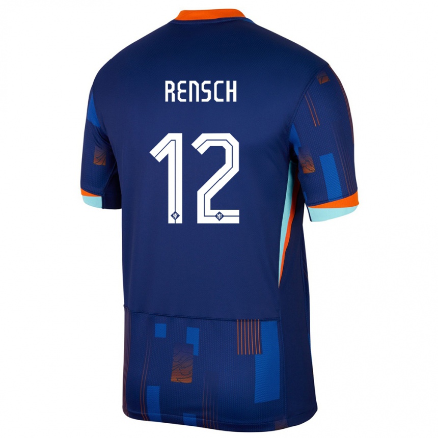 Kids Football Netherlands Devyne Rensch #12 Blue Away Jersey 24-26 T-Shirt Canada