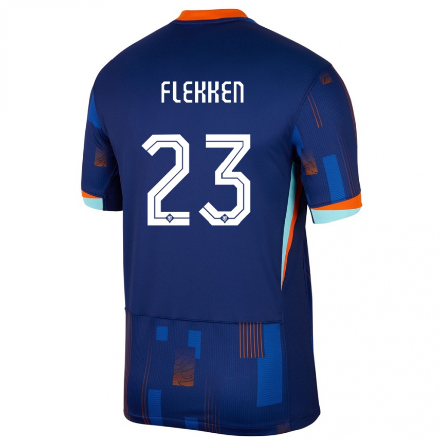 Kids Football Netherlands Mark Flekken #23 Blue Away Jersey 24-26 T-Shirt Canada