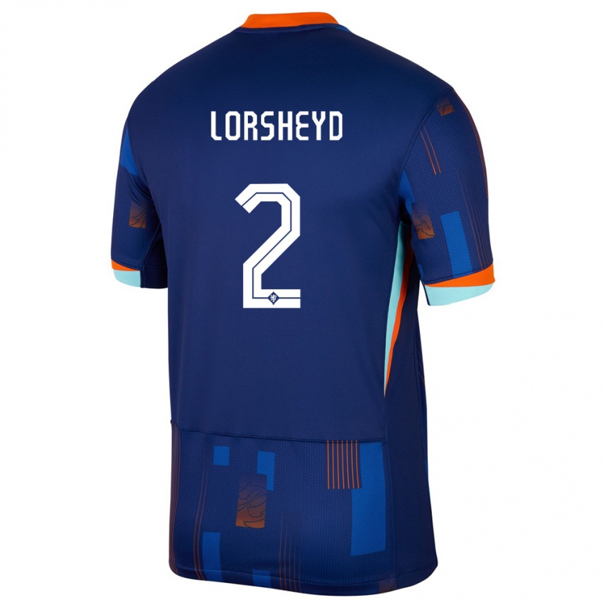 Kids Football Netherlands Barbara Lorsheyd #2 Blue Away Jersey 24-26 T-Shirt Canada