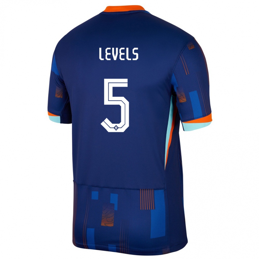 Kids Football Netherlands Janou Levels #5 Blue Away Jersey 24-26 T-Shirt Canada