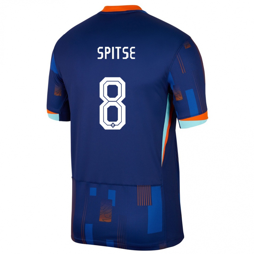 Kids Football Netherlands Sherida Spitse #8 Blue Away Jersey 24-26 T-Shirt Canada