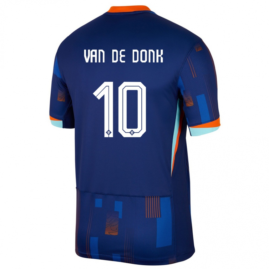 Kids Football Netherlands Danielle Van De Donk #10 Blue Away Jersey 24-26 T-Shirt Canada