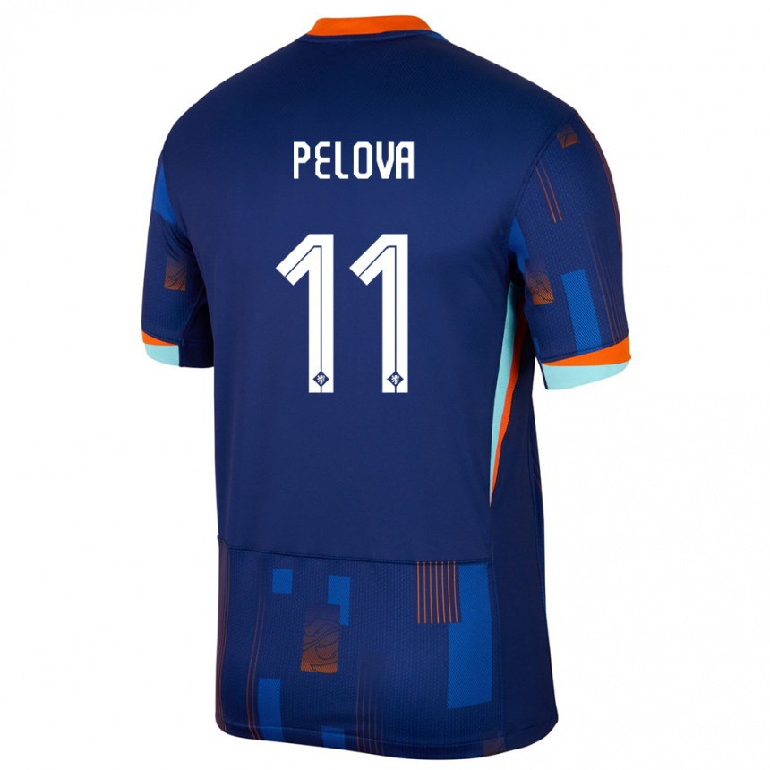 Kids Football Netherlands Victoria Pelova #11 Blue Away Jersey 24-26 T-Shirt Canada