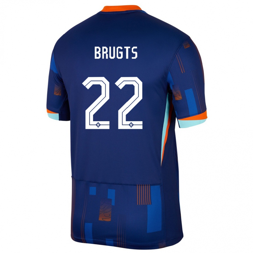 Kids Football Netherlands Esmee Brugts #22 Blue Away Jersey 24-26 T-Shirt Canada