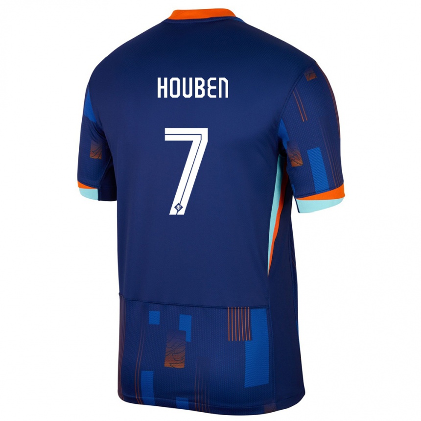 Kids Football Netherlands Iggy Houben #7 Blue Away Jersey 24-26 T-Shirt Canada