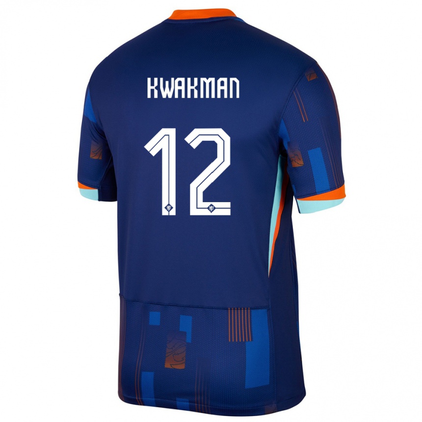 Kids Football Netherlands Dave Kwakman #12 Blue Away Jersey 24-26 T-Shirt Canada