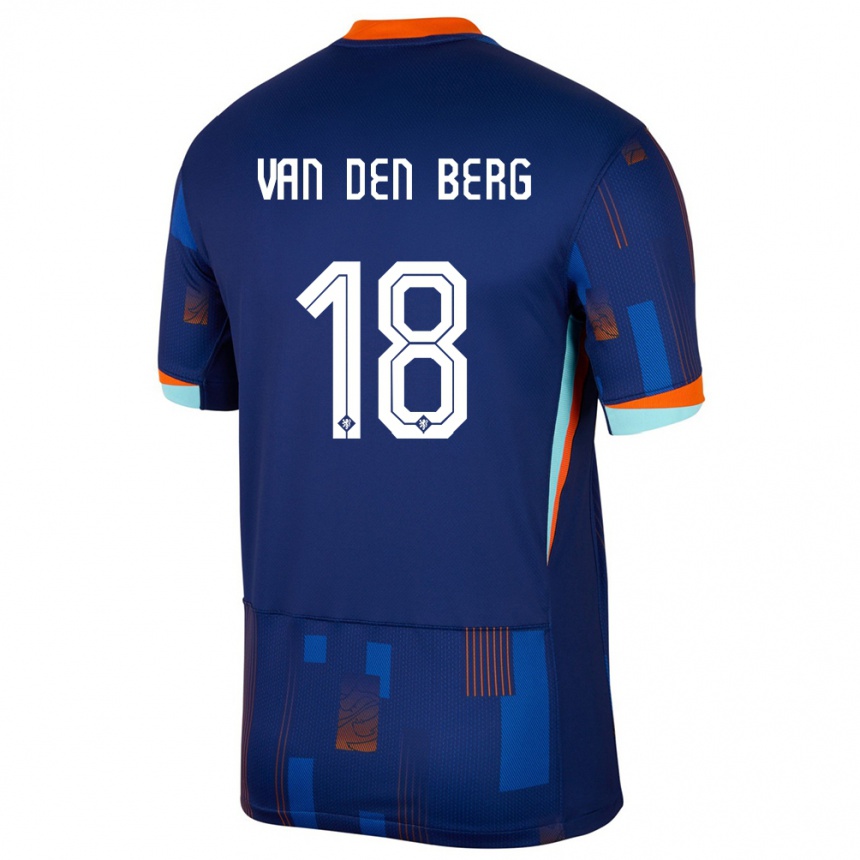 Kids Football Netherlands Rav Van Den Berg #18 Blue Away Jersey 24-26 T-Shirt Canada