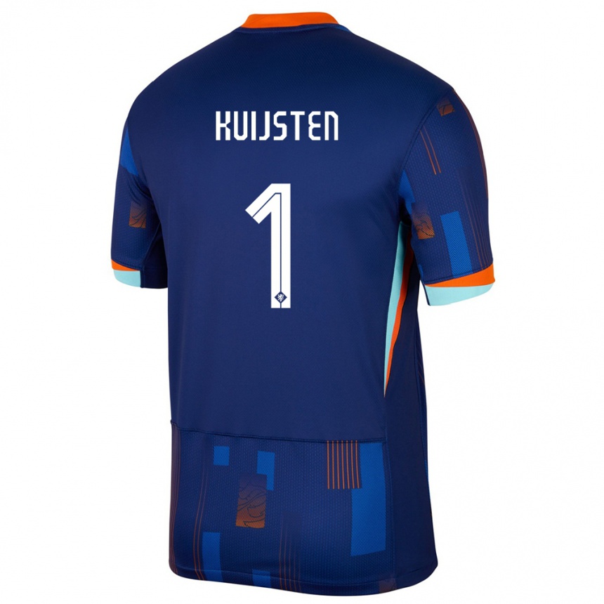 Kids Football Netherlands Tristan Kuijsten #1 Blue Away Jersey 24-26 T-Shirt Canada