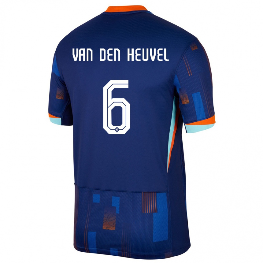 Kids Football Netherlands Tim Van Den Heuvel #6 Blue Away Jersey 24-26 T-Shirt Canada