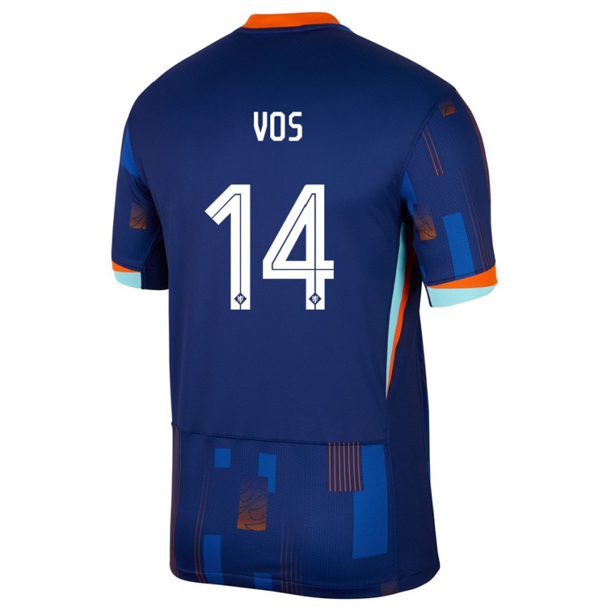 Kids Football Netherlands Silvano Vos #14 Blue Away Jersey 24-26 T-Shirt Canada