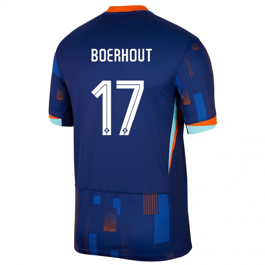 Kids Football Netherlands Yoram Boerhout #17 Blue Away Jersey 24-26 T-Shirt Canada