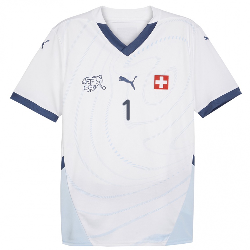 Kids Football Switzerland Yann Sommer #1 White Away Jersey 24-26 T-Shirt Canada