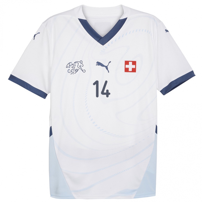 Kids Football Switzerland Severin Ottiger #14 White Away Jersey 24-26 T-Shirt Canada