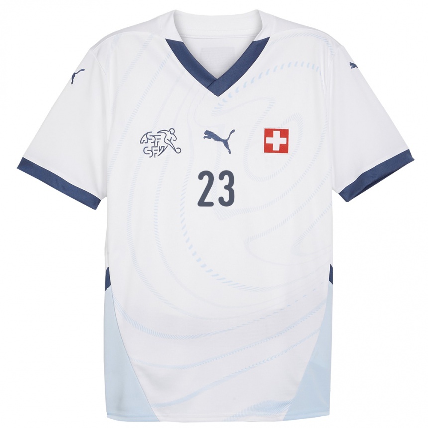 Kids Football Switzerland Meriame Terchoun #23 White Away Jersey 24-26 T-Shirt Canada