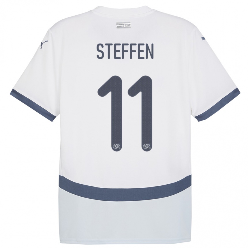 Kids Football Switzerland Renato Steffen #11 White Away Jersey 24-26 T-Shirt Canada