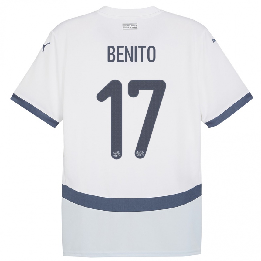 Kids Football Switzerland Loris Benito #17 White Away Jersey 24-26 T-Shirt Canada