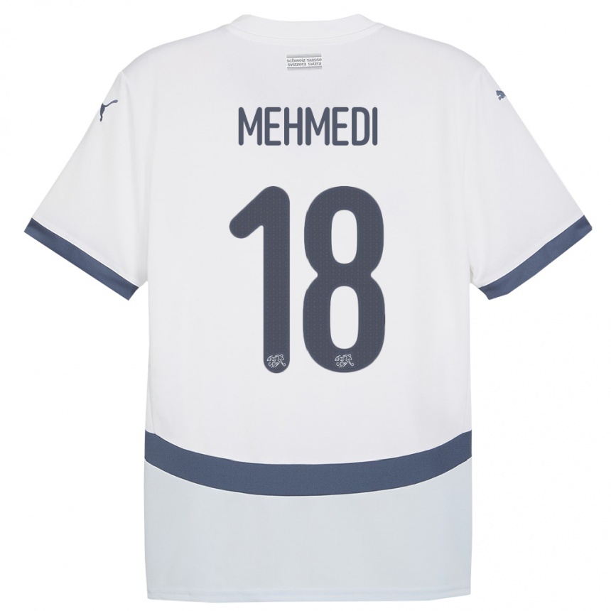 Kids Football Switzerland Admir Mehmedi #18 White Away Jersey 24-26 T-Shirt Canada