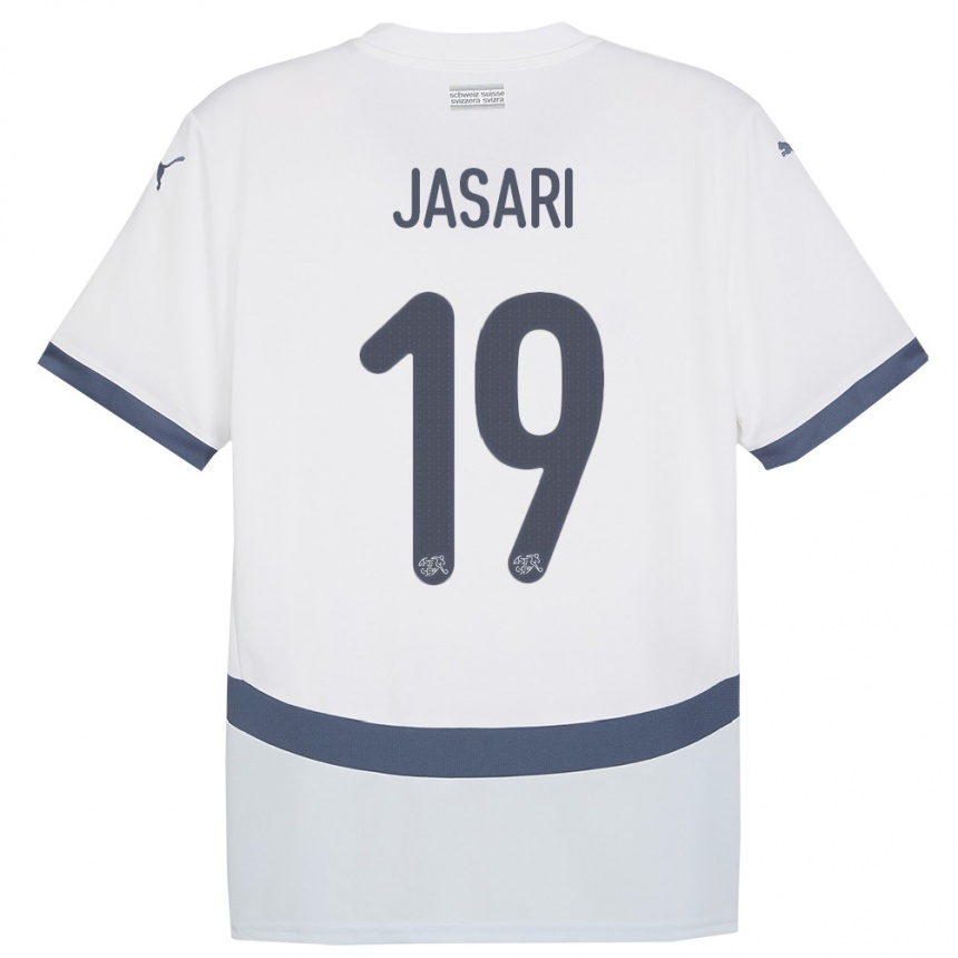 Kids Football Switzerland Ardon Jasari #19 White Away Jersey 24-26 T-Shirt Canada