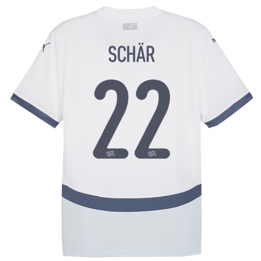 Kids Football Switzerland Fabian Schar #22 White Away Jersey 24-26 T-Shirt Canada