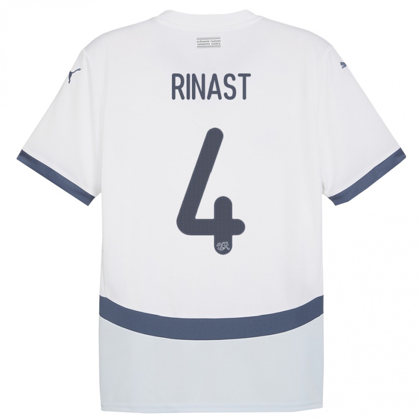 Kids Football Switzerland Rachel Rinast #4 White Away Jersey 24-26 T-Shirt Canada