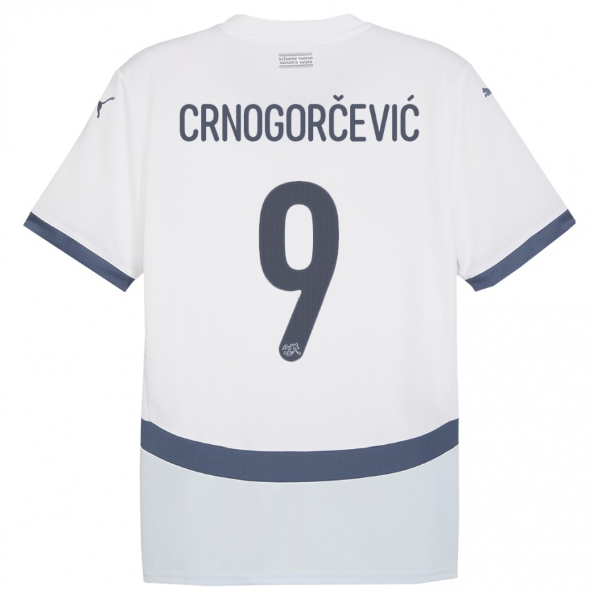 Kids Football Switzerland Ana Maria Crnogorcevic #9 White Away Jersey 24-26 T-Shirt Canada