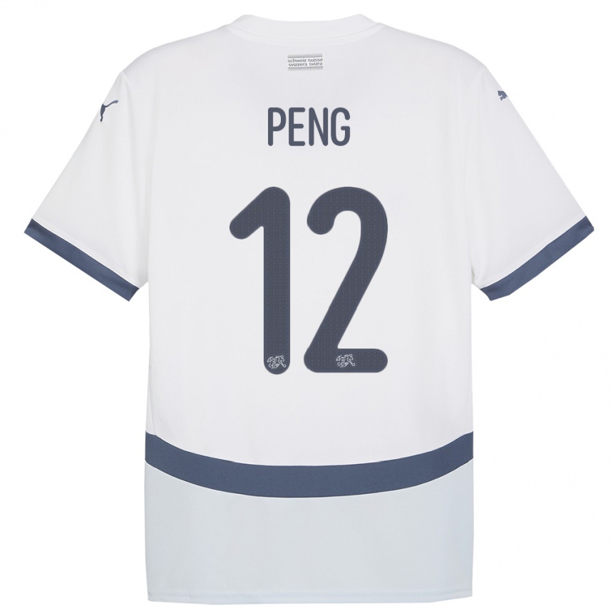 Kids Football Switzerland Livia Peng #12 White Away Jersey 24-26 T-Shirt Canada