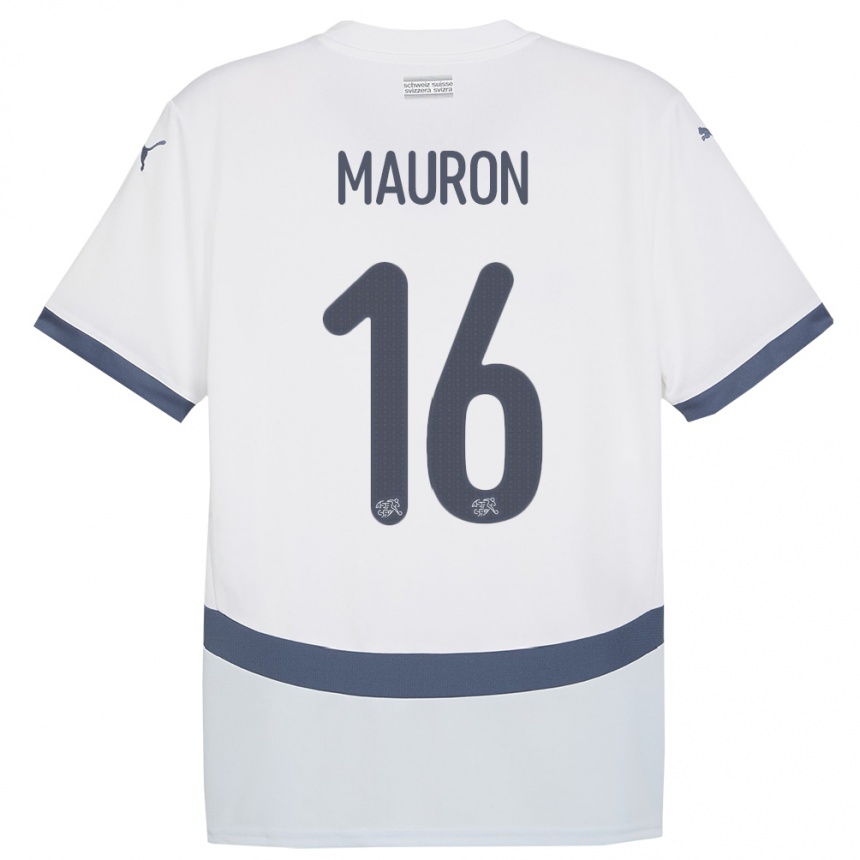 Kids Football Switzerland Sandrine Mauron #16 White Away Jersey 24-26 T-Shirt Canada