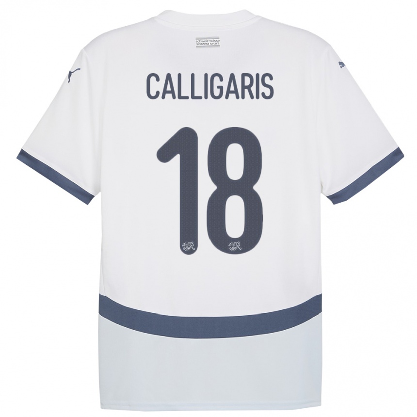 Kids Football Switzerland Viola Calligaris #18 White Away Jersey 24-26 T-Shirt Canada