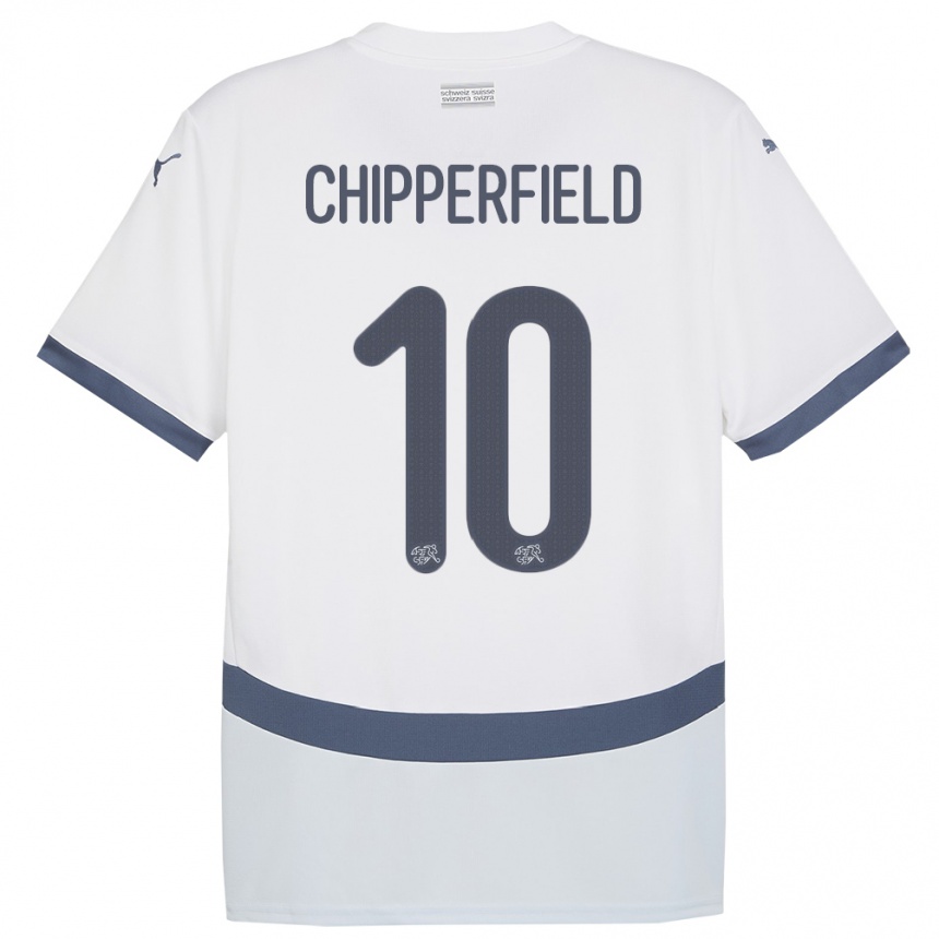 Kids Football Switzerland Liam Chipperfield #10 White Away Jersey 24-26 T-Shirt Canada