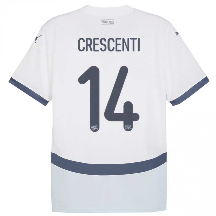 Kids Football Switzerland Federico Crescenti #14 White Away Jersey 24-26 T-Shirt Canada