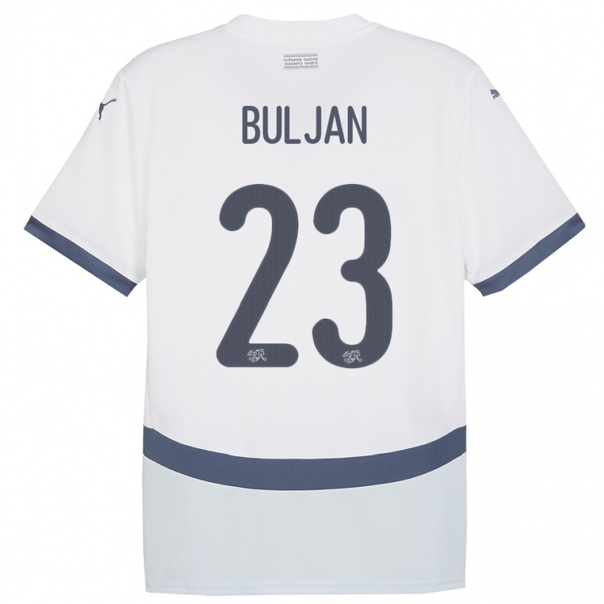 Kids Football Switzerland Leo Buljan #23 White Away Jersey 24-26 T-Shirt Canada