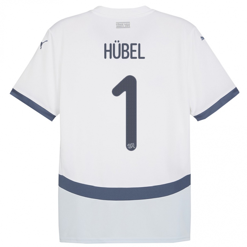 Kids Football Switzerland Marvin Hubel #1 White Away Jersey 24-26 T-Shirt Canada