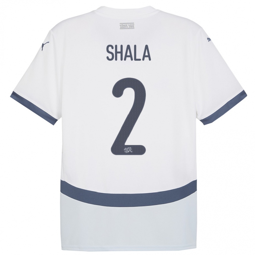 Kids Football Switzerland Besnik Shala #2 White Away Jersey 24-26 T-Shirt Canada