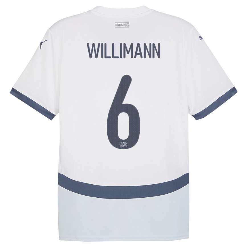 Kids Football Switzerland Mauricio Willimann #6 White Away Jersey 24-26 T-Shirt Canada