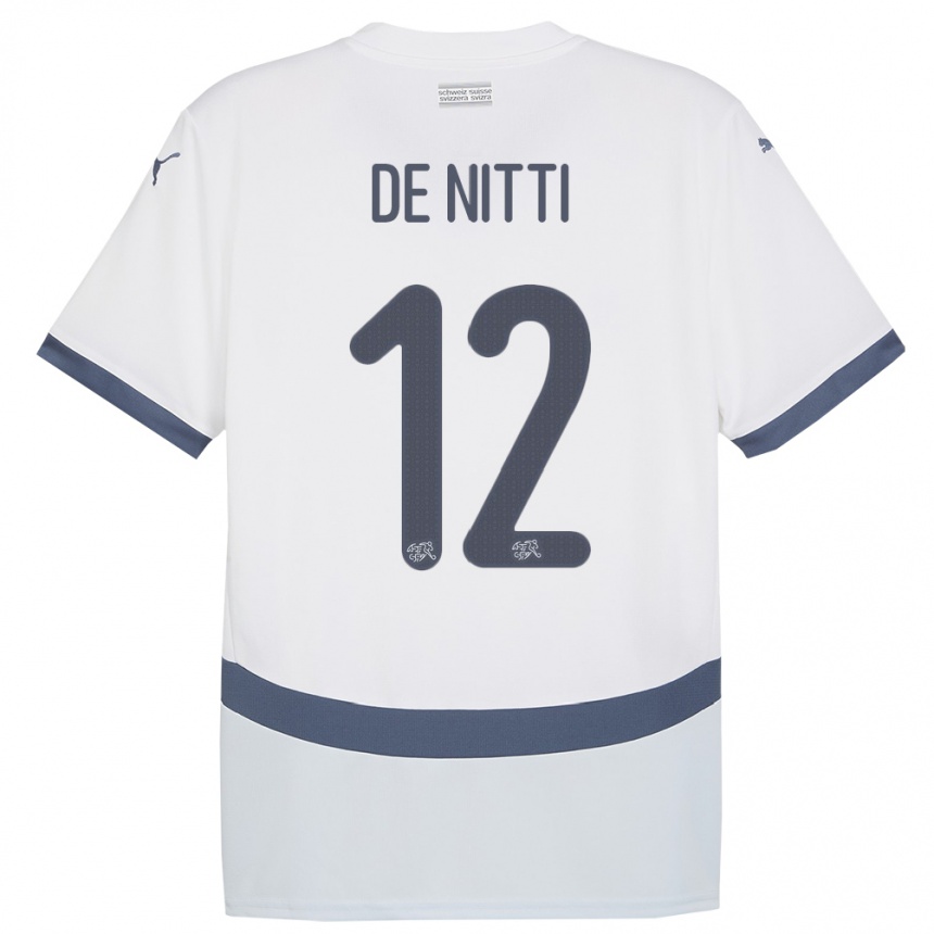 Kids Football Switzerland Gianni De Nitti #12 White Away Jersey 24-26 T-Shirt Canada