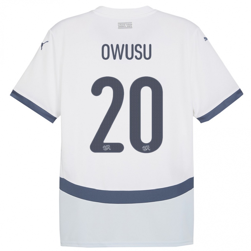 Kids Football Switzerland Tyron Owusu #20 White Away Jersey 24-26 T-Shirt Canada