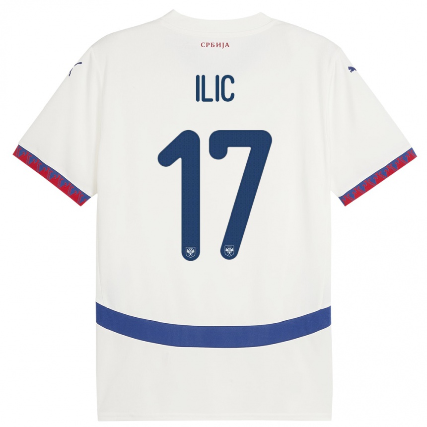 Kids Football Serbia Ivan Ilic #17 White Away Jersey 24-26 T-Shirt Canada