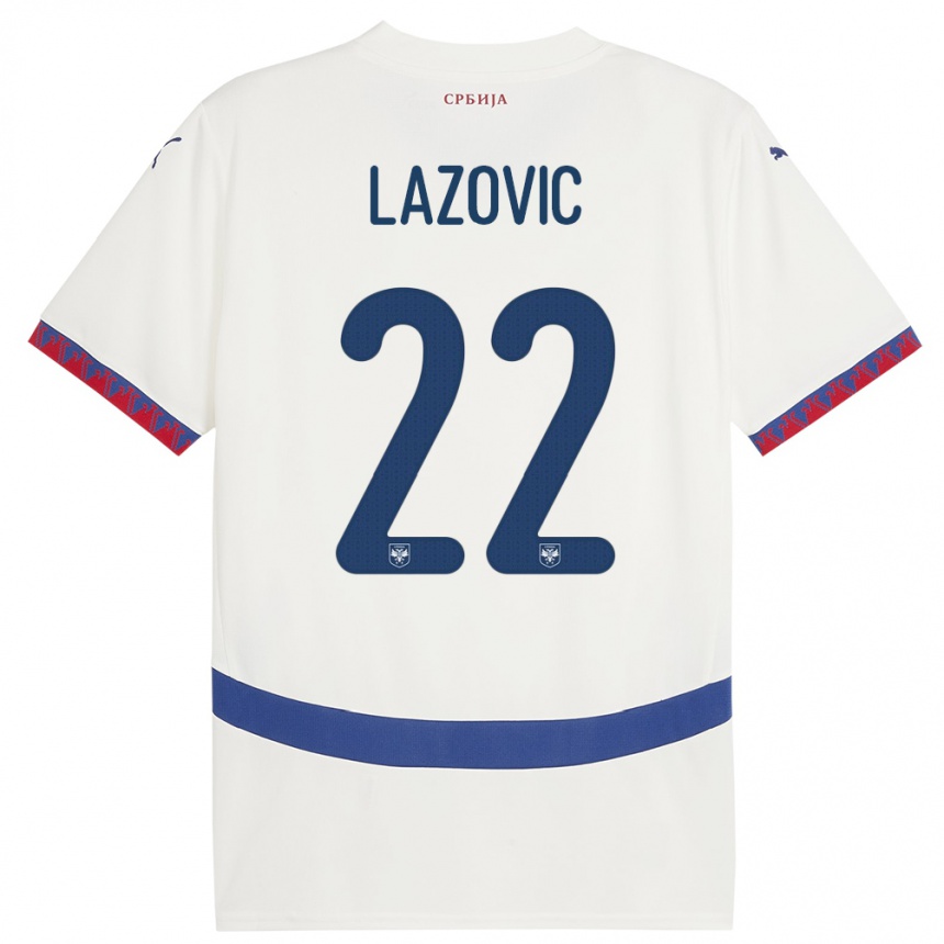 Kids Football Serbia Darko Lazovic #22 White Away Jersey 24-26 T-Shirt Canada