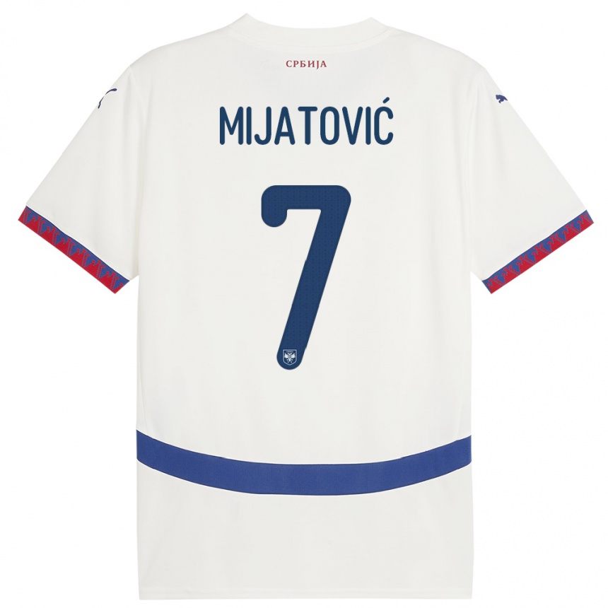 Kids Football Serbia Milica Mijatovic #7 White Away Jersey 24-26 T-Shirt Canada