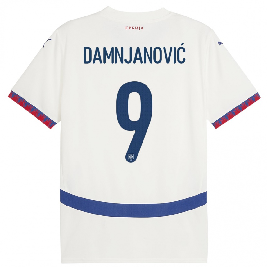 Kids Football Serbia Jovana Damnjanovic #9 White Away Jersey 24-26 T-Shirt Canada