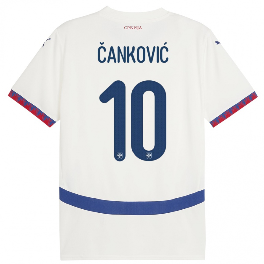 Kids Football Serbia Jelena Cankovic #10 White Away Jersey 24-26 T-Shirt Canada