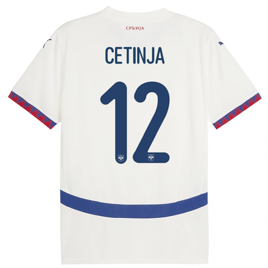 Kids Football Serbia Sara Cetinja #12 White Away Jersey 24-26 T-Shirt Canada