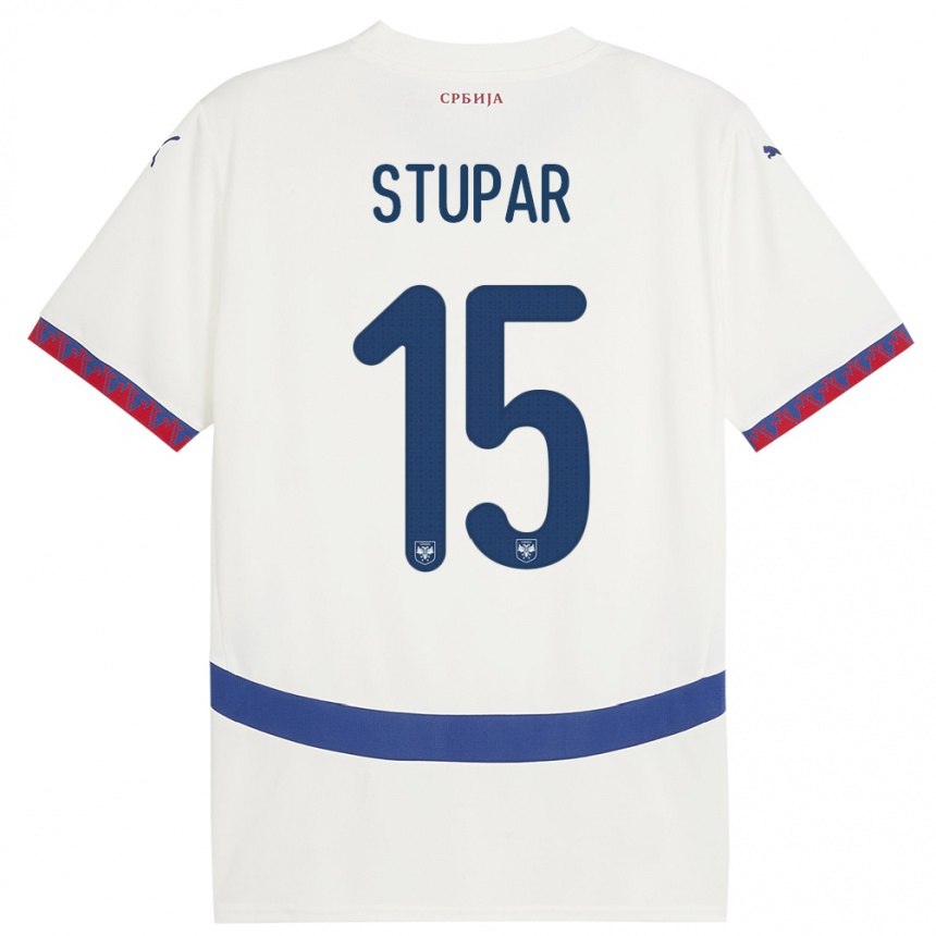 Kids Football Serbia Zivana Stupar #15 White Away Jersey 24-26 T-Shirt Canada