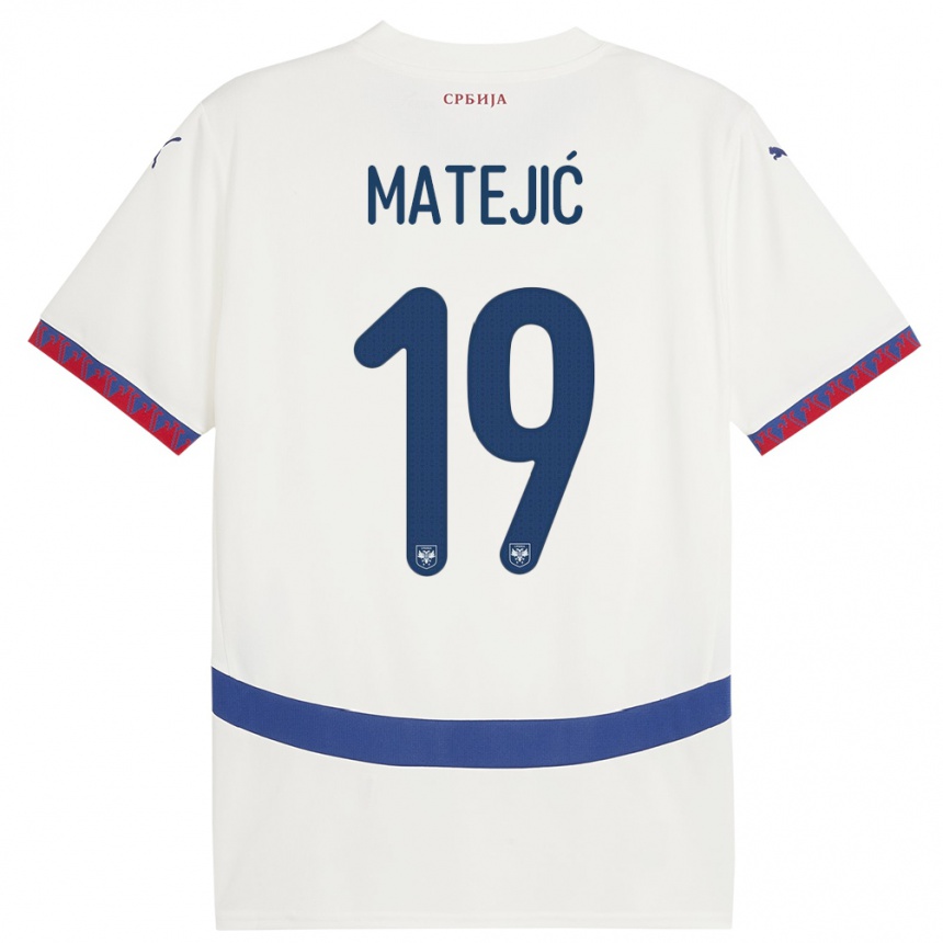 Kids Football Serbia Nina Matejic #19 White Away Jersey 24-26 T-Shirt Canada