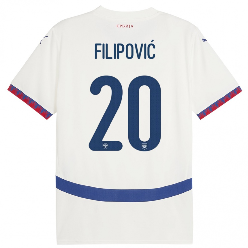 Kids Football Serbia Tijana Filipovic #20 White Away Jersey 24-26 T-Shirt Canada