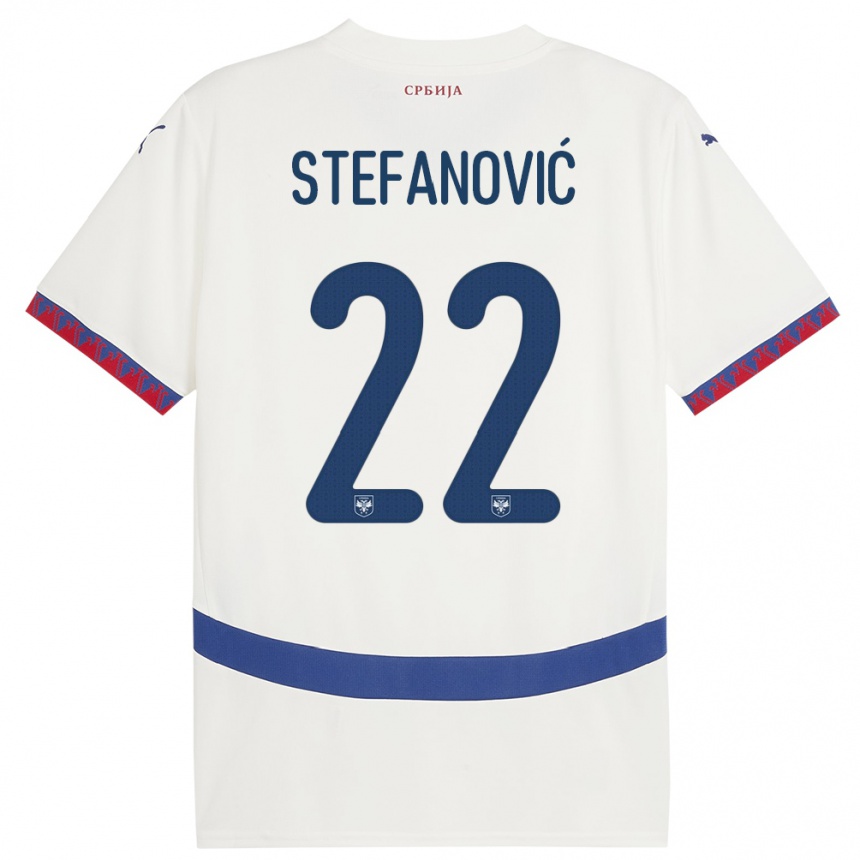 Kids Football Serbia Dejana Stefanovic #22 White Away Jersey 24-26 T-Shirt Canada