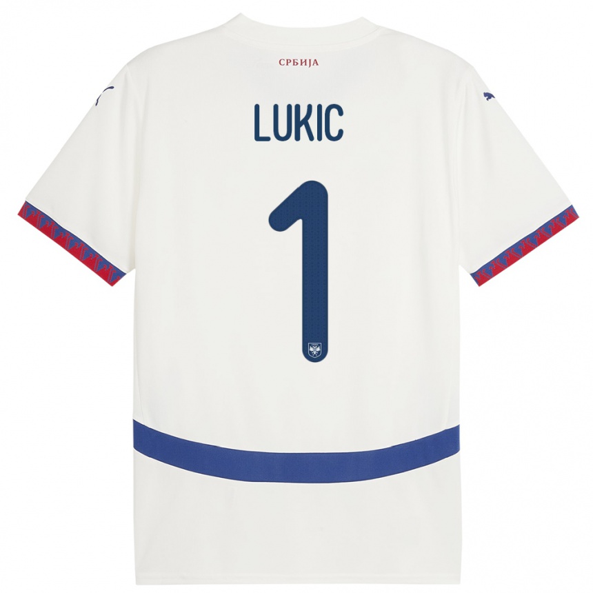 Kids Football Serbia Ognjen Lukic #1 White Away Jersey 24-26 T-Shirt Canada