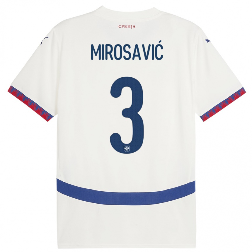 Kids Football Serbia Veljko Mirosavic #3 White Away Jersey 24-26 T-Shirt Canada